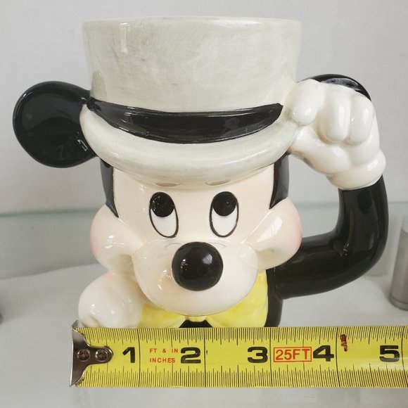 Vintage Disney Ceramic Mickey Mouse 3D Figure Head Coffee Tea Mug Cup Japan 5” - Picture 9 of 11